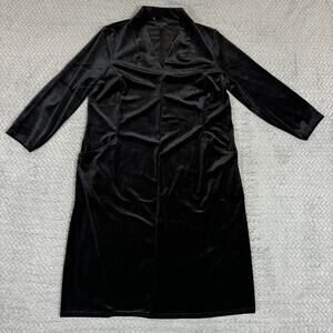 J. Jill Women’s Wearever Velvet Shift Dress Black Pockets 3/4 Sleeves Size XS